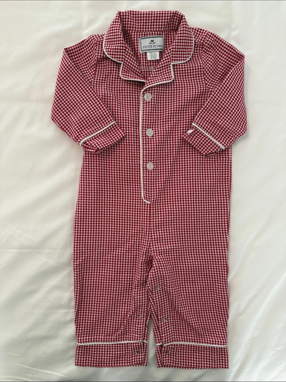 Petite Plume Baby Pajama Romper, 6-12M